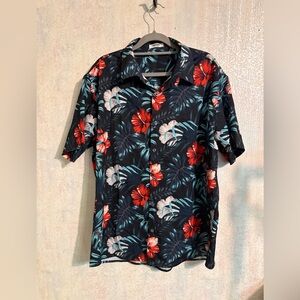 COOFANDY Mens Hawaiian Shirts Short Sleeve Floral Beach Summer Tropical Shirt Lg
